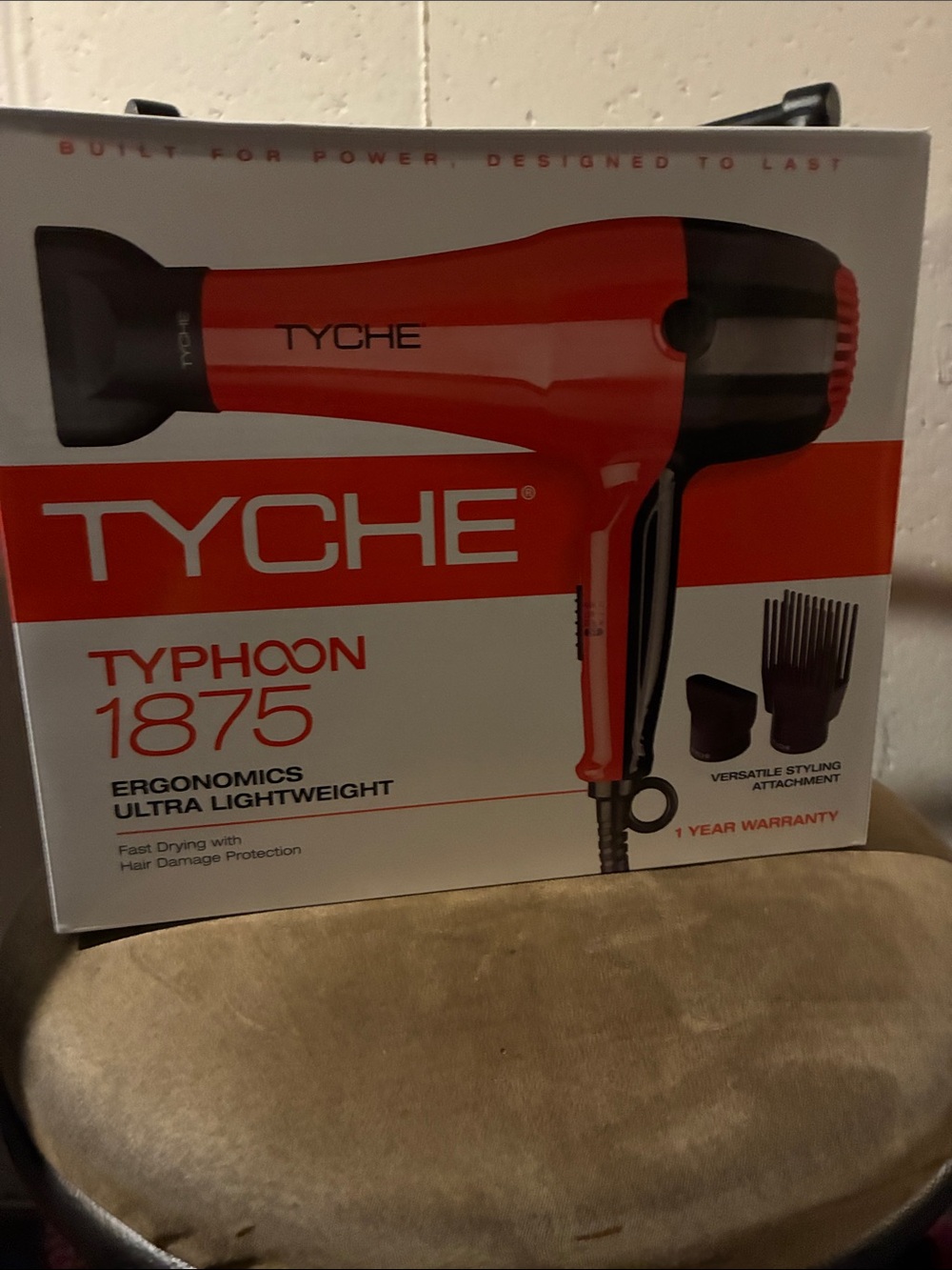 Tyche Red and Black Typhoon 1875 Professional Hair Dryer